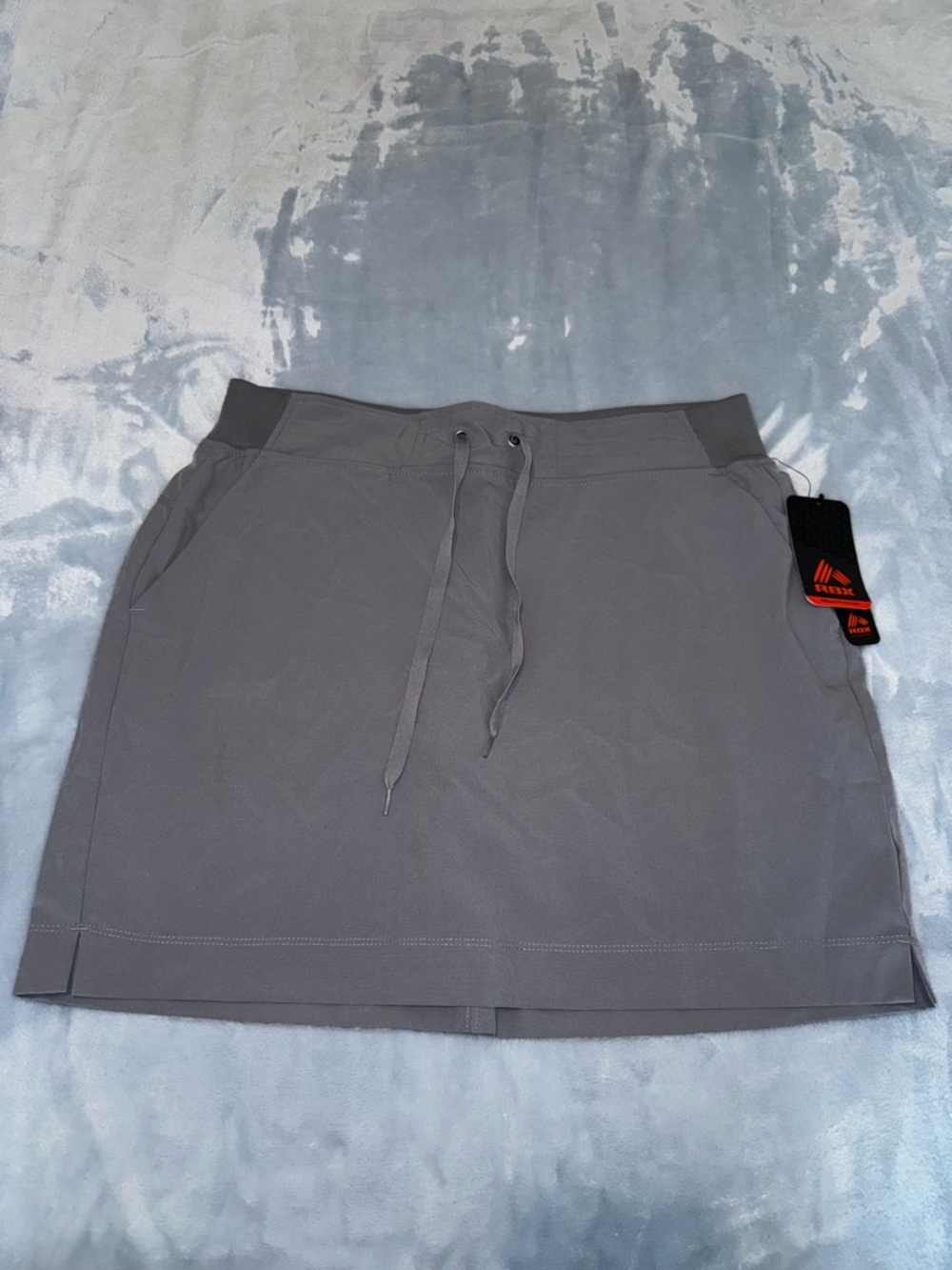 RBX Gray Drawstring Athletic Skort with Pockets